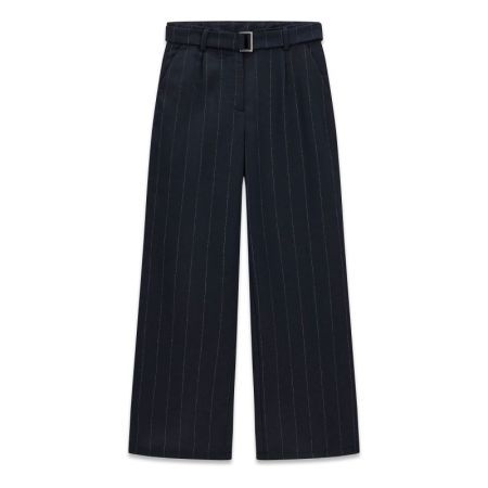 PINSTRIPE TWILL WIDE LEG PANTS SB11 PINSTRIPE LUREX