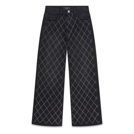 90S BLACK STRECTCH DEMIN PANTS WDKL WOOD SMOKE JBLK