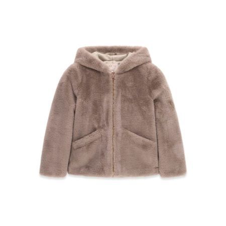 FAUX FUR HOODED LS JACKET W /  G9J8 GENTLE MINK