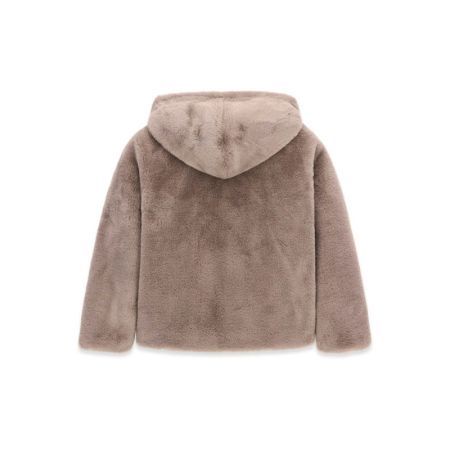 FAUX FUR HOODED LS JACKET W /  G9J8 GENTLE MINK
