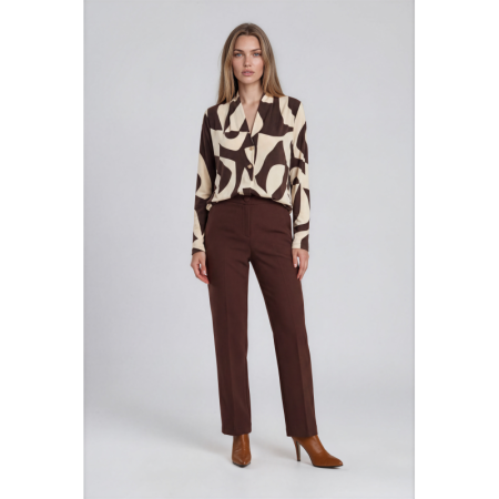 SHIRT BROWN SILHOUETE PRINT
