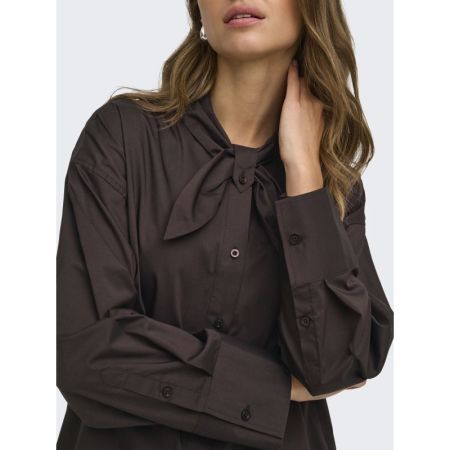 JDYVITA L/S BOW DETAIL SHIRT W 238815 Chocolat
