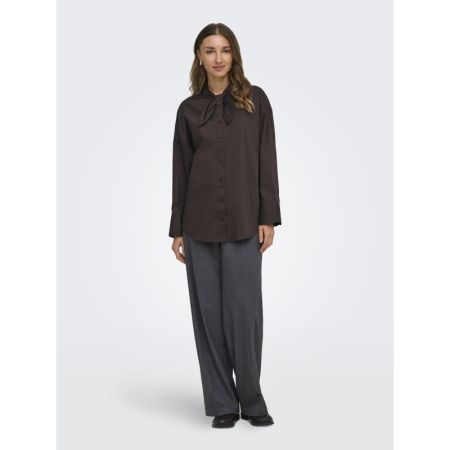 JDYVITA L/S BOW DETAIL SHIRT W 238815 Chocolat