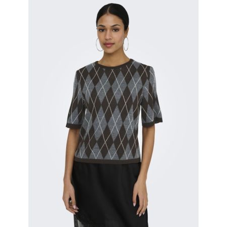 JDYMAGGY S/S ARGYLE  PULLOVER 179074003 Dark