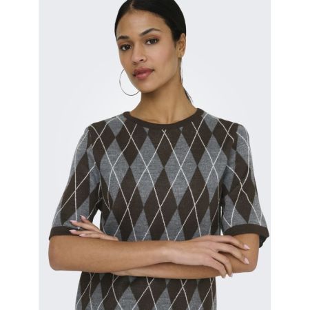 JDYMAGGY S/S ARGYLE  PULLOVER 179074003 Dark