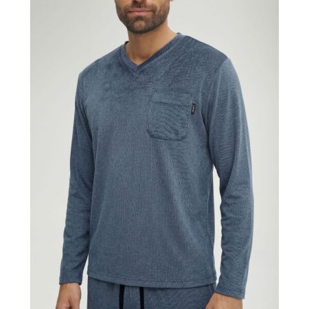 PIJAMA CUELLO PICO 43 AZUL