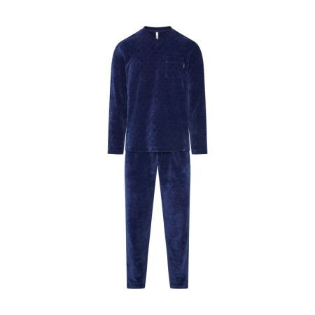 PIJAMA TERCIOPELO CUARDRITOS 43 AZUL