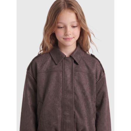 KOGNIA FAUX SUEDE BAT JACKET O 244915 Chocolat