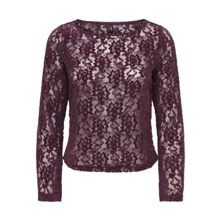 ONLNOLA L/S LACE VELVET TOP JR 188839 Winetast