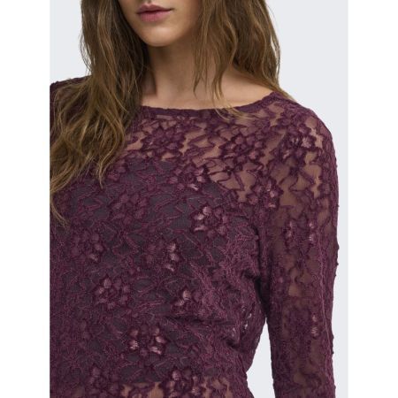ONLNOLA L/S LACE VELVET TOP JR 188839 Winetast
