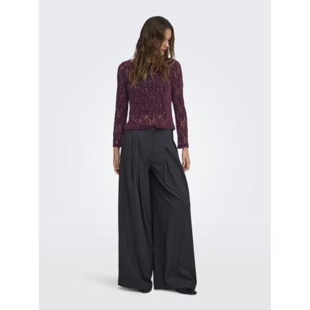 ONLNOLA L/S LACE VELVET TOP JR 188839 Winetast