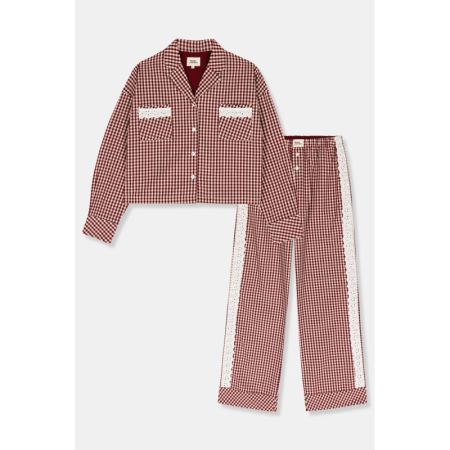 KIRILOVE bordeaux ruitje