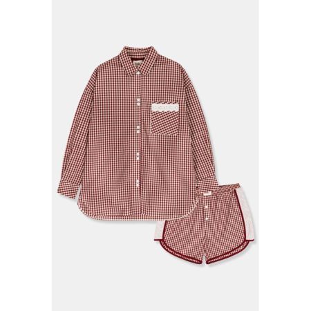 KIRILOVE bordeaux ruitje